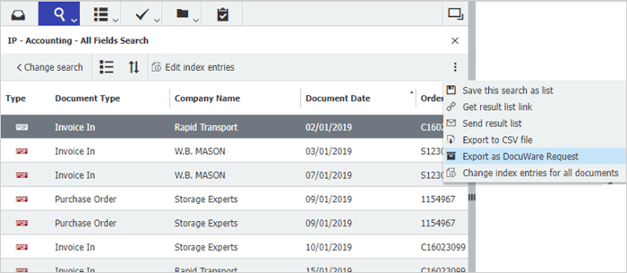 Filter and export documents